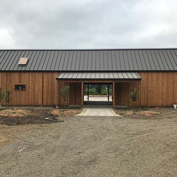 O'Haren Dry Creek Guest House front elevation with view through the dog trot.