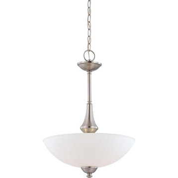 Nuvo Lighting Patton 3-Light Pendant With Frosted Glass, Brushed Nickel, 60-5038