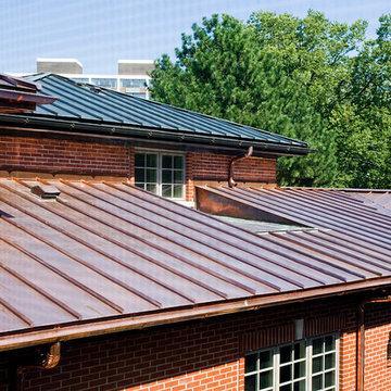 Standing Seam Copper Roof, Gutters and Downspouts