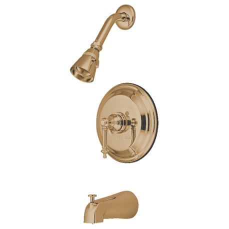 Kingston Brass Tub and Shower Faucet, Polished Brass