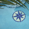 Large Compass Pool Accents Multi Color Pool Glossy Ceramic