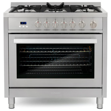 Cosmo 36" 3.8 cu. ft. Gas Range With Oven and 5-Burner Cooktop