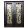 Tuscany Light 61"x81" Iron Door, Right Hand Inswing, Silver Pewter Finish