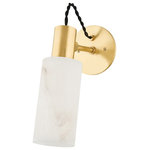 Hudson Valley Lighting - Malba 1 Light Wall Sconce, Aged Brass - A braided cord, a bit of knurled detailing and an alabaster shade make this streamlined, cylindrical silhouette feel special. Add a modern aesthetic and subtle luxury to the kitchen, hallway and other living spaces with this straightforward, clean sconce. Available in Aged Brass and Distressed Bronze.