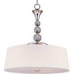 Maxim Lighting - Maxim Lighting 12753WTPN Rondo - Four Light Entry Foyer Pendant - Rondo Four Light Entry Foyer Pendant Polished Nickel White Fabric ShadeCool, clean and contemporary are just a few words to describe the Rondo collection. Rectangular arms are bent to form graceful curves and are finished in Polished Nickel. The sharpness of the frame is softened with the use of round crystal glass balls. The White fabric shades are fit with white diffusers that evenly light the room.Polished Nickel Finish with White Fabric ShadeCool, clean and contemporary are just a few words to describe the Rondo collection. Rectangular arms are bent to form graceful curves and are finished in Polished Nickel. The sharpness of the frame is softened with the use of round crystal glass balls. The White fabric shades are fit with white diffusers that evenly light the room. *Number of Bulbs: 4 *Wattage: 100W * BulbType: A19 Medium Base *Bulb Included: No *UL Approved: Yes
