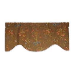 Priority Home and Design - Jacaranda Caramel Brown Tropics Palm Valance - Valances