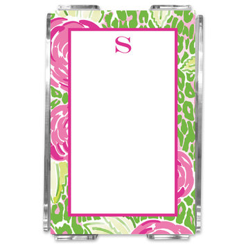 Notesheets In Acrylic Mia Pink Single Initial, Letter A