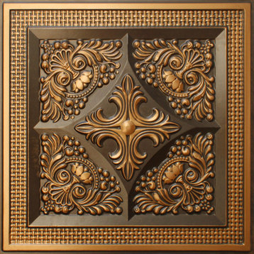 Antique Gold 3D Ceiling Panels, 2'x2', 40 Sq Ft, Pack of 10