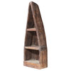 Rustic Distressed Solid Wood 3 Tier Accent Bookcase