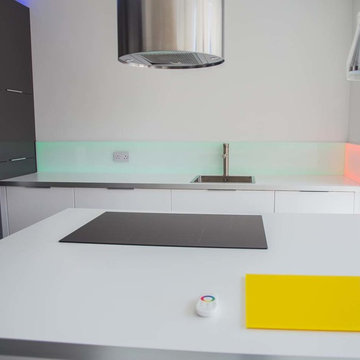 LED Illuminated Kitchen Glass Back Splash