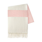 Sydney Stripe Herringbone Throws, Blush