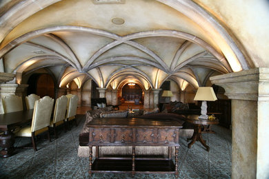 Tuscan living room photo in Atlanta