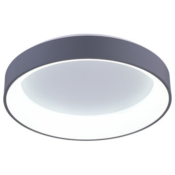 Arenal LED Drum Shade Flush Mount With Gray & White Finish