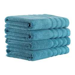 CLASSIC TURKISH TOWELS - Antalya Luxury Turkish Bath Towel Set, Colonial Blue, 27"x54" - Bath Towels