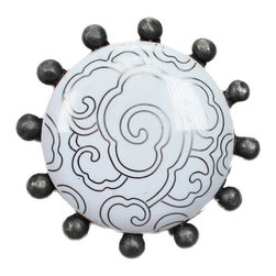 Cloisonne Beaded with White Clouds Drain - Linkasink - Bathroom Sink And Faucet Parts