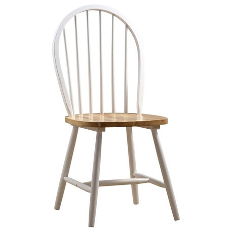 Farmhouse Chairs, Set Of 2, White/Natural