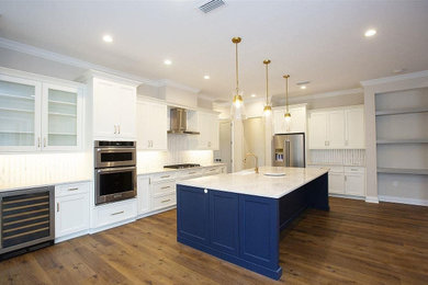 Blue on White Kitchen Remodel in Los Angeles, CA