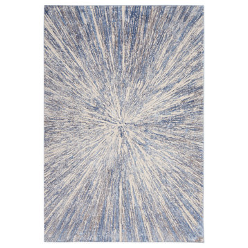 Nourison Sleek Textures 3'11" x 5'11" Blue/Grey Modern Indoor Area Rug