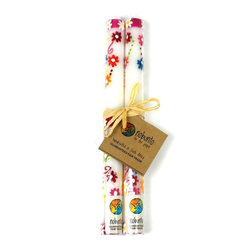 Nobunto - Tall Hand Painted Candles, Pair, Mamako Design, Nobunto - Candles