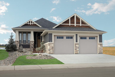 Example of a minimalist exterior home design in Calgary