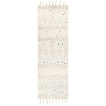 Arvin Olano x RugsUSA Chandy Textured Wool Area Rug, Ivory 2' 6" x 10'