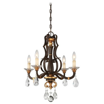 Minka Metropolitan Chateau Nobles 4 Light Mini Chandelier - Raven Bronze