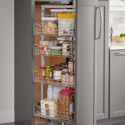 Chrome Wire Pantry Pullout with Swingout - Pantry And Cabinet Organizers