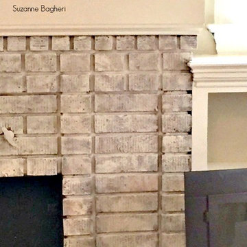 Whitewashed Brick Fireplace