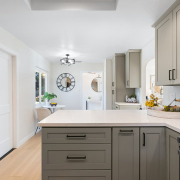Modern Greige RTA Kitchen Cabinets with Quartz Countertops | The Cabination