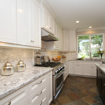 Irvine: White Kitchen with Built-in Desk