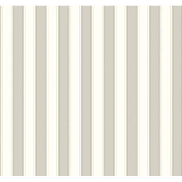 York Wallcoverings Ashford Stripes SA9160 Silk Stripe Wallpaper, Grey, White