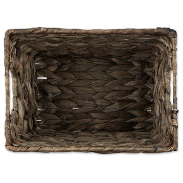 DII Medium Gray Wash Hyacinth Basket Set of 2