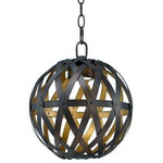 Maxim Lighting - Maxim Lighting 35053BZGTGLD Weave - 14" 11W 1 LED Pendant - Bands of metal are woven on a frame and finished in Bronzed Gilt on the outside and a contrasting Gold Leaf finish on the inside. The result is a warm glow of LED light that is cast into the room with a unique design that enhances the beauty of the room.Canopy Included: TRUE Canopy Diameter: 5.88 x 5.Color Temperature: 3000CRI: 90+Lumens: 770* Number of Bulbs: 1*Wattage: 11W* BulbType: PCB LED* Bulb Included: No