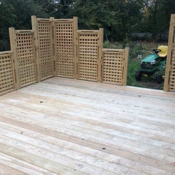 Multilevel Wood Decks with Privacy Screens