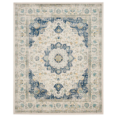 Safavieh Couture Evoke Collection EVK220 Rug, Ivory/Blue, 8'x10'
