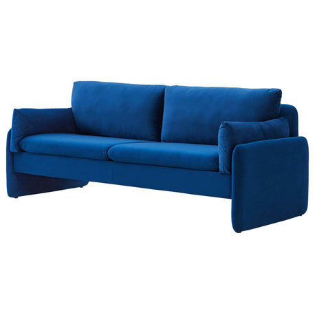 Sofa, Velvet, Blue Navy, Modern, Living Lounge Room Hotel Lobby Hospitality