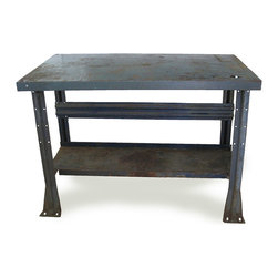 Vintage Rustic Industrial Metal Console - SOLD - Buffets And Sideboards
