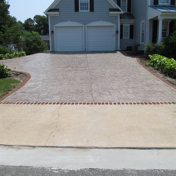 Stamped concrete w/brick border - Mt. Vernon