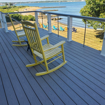 Cable Rails, TimberTech AZEK Deck, SBC Cedar Shingle Siding in Mattapoisett, MA