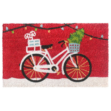 RugSmith Multi Machine Tufted Christmas Cycle Doormat, 18" x 30"