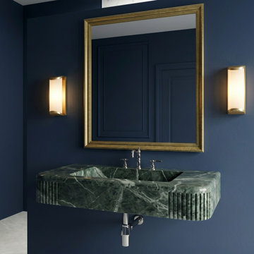 Verde Levanto Marble Sinks | Deep Emerald Stone Collection