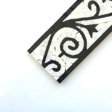 Thassos White Marble Art Border and 12x12 Marble