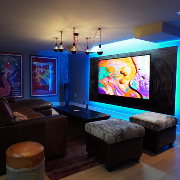A High-Tech Basement Redesign Infused with Art and Innovation