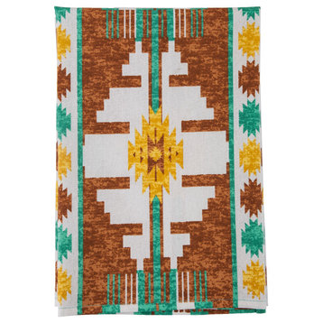 Pueblo Southwestern Tea Towel Set, 28"x28", 5 Piece
