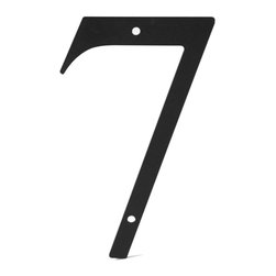 Timeless Wrought Iron - Black 6" Wrought Iron House Number, 7 - House Numbers