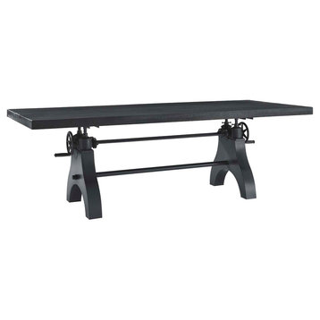 Genuine 96" Crank Adjustable Height Dining and Conference Table - Black Black
