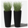 Veradek Pure Series Selena 28" Planter, Black, 28 in. - Two Pack