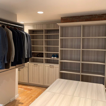 Large Walk in Closet with Shiny New Closet System!