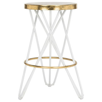 Willow Gold Leaf Counter Stool White / Gold Set of 2