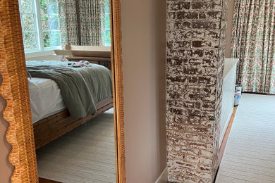Bedroom - coastal guest carpeted bedroom idea in Baltimore